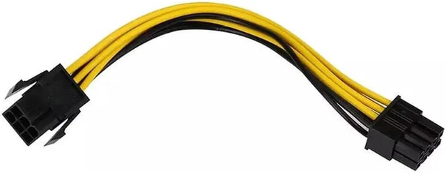 Alt view image 6 of 10 - WISDUM Pcie Cable, 6 Pin to 8 Pin PCI Express Power Converter Cable for GPU Video Card PCIE Power Adapter, 20cm / 7.87inch, 1 Pack