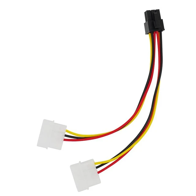 Alt view image 8 of 10 - 10pcs/lot 2 x Molex 4pin to 6Pin PCI Express Video Card Pci-e ATX PSU Power Converter Cable - Molex to Pcie 6 pin Adapter