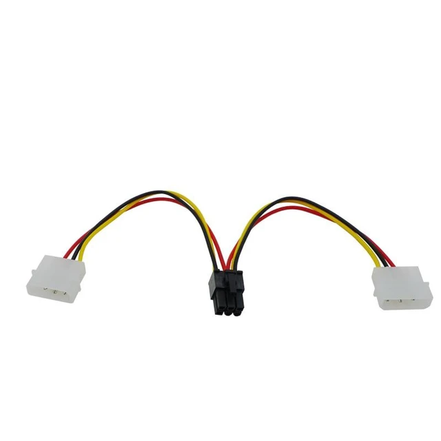 Alt view image 7 of 10 - 10pcs/lot 2 x Molex 4pin to 6Pin PCI Express Video Card Pci-e ATX PSU Power Converter Cable - Molex to Pcie 6 pin Adapter