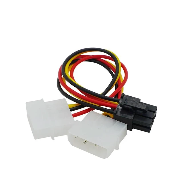 Alt view image 10 of 10 - 10pcs/lot 2 x Molex 4pin to 6Pin PCI Express Video Card Pci-e ATX PSU Power Converter Cable - Molex to Pcie 6 pin Adapter