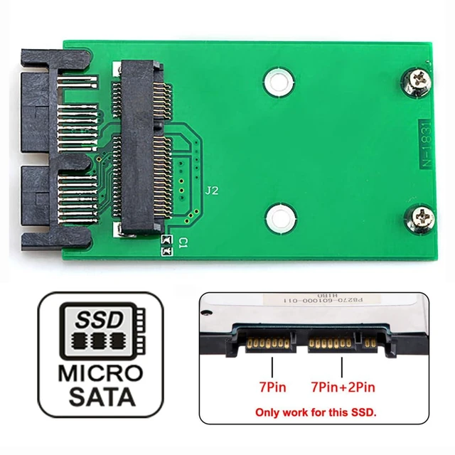 Alt view image 10 of 14 - 50Pin Mini PCI-E mSATA SSD to Micro SATA 7+9P 16Pin PCBA Conveter Adapter 6Gbps PCBA Card Enclosure Without Case