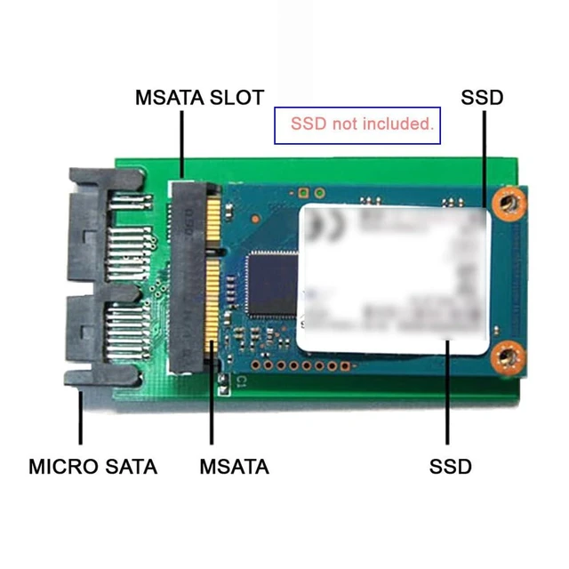Alt view image 11 of 14 - 50Pin Mini PCI-E mSATA SSD to Micro SATA 7+9P 16Pin PCBA Conveter Adapter 6Gbps PCBA Card Enclosure Without Case