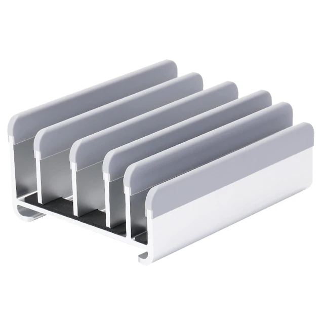 Alt view image 6 of 10 - Elestoria 5- Slot Vertical Laptop Stand - Aluminum Laptop Stand Vertical for Desk - Adjustable Width (12-38mm) Fits MacBook Pro/Air, Surface & Gaming Laptops upto 17.3"-Heavy Duty Laptop Holder-Silver
