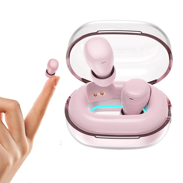 Alt view image 8 of 14 - Mini Invisible Small Bluetooth Earbuds Sleeping for Small Ears Low Profile Tiny Hidden Discreet Smallest Earbuds for Work Sleep Ear Buds Invisible Headphones Buds