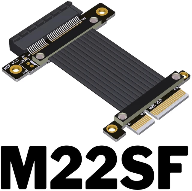 Alt view image 7 of 10 - PCI-E 4.0 x4 Extension Cable 16G/BPS / 64G/BPS Adapter Support for Network Card USB Card Graphics Card SSD (M22SF x4,15CM)