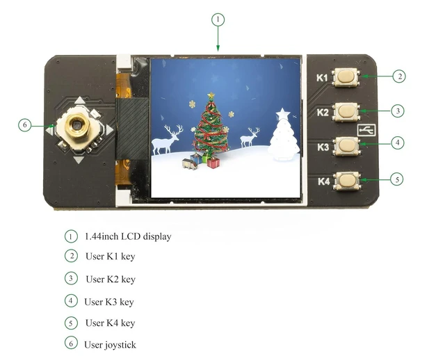 Alt view image 13 of 14 - 1.44inch LCD Display Module for Raspberry Pi Pico, 128×128 Resolution Screen TFT Display Module, 65K RGB, Embedded ST7735S Driver SPI Interface, Compatible with Raspberry Pi Pico Header