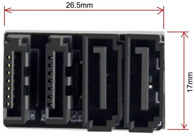 Alt view image 12 of 14 - xiwai SATA 7Pin Female to 7Pin Male 360 Degree Angled Adapter Dual Port Low Profile for Desktops SSD HDD Mainboard Motherboard