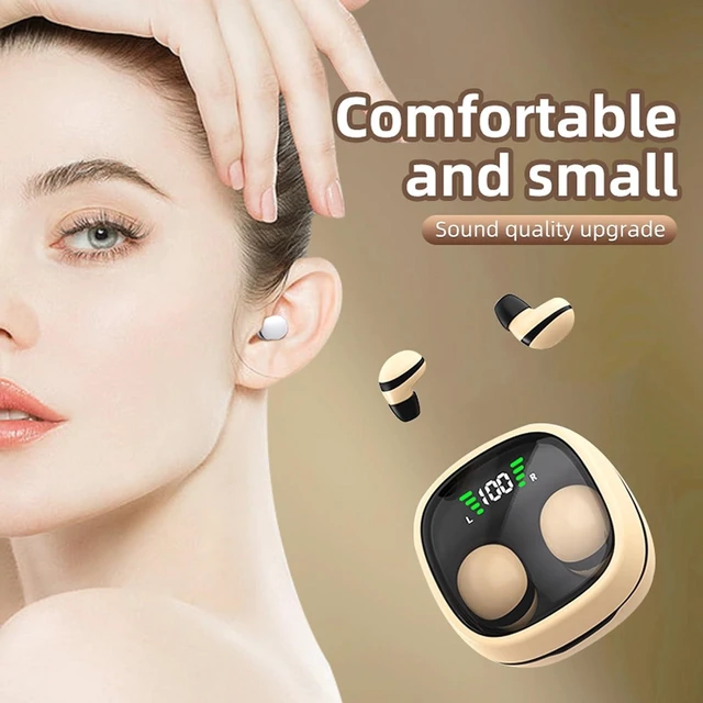 Alt view image 11 of 14 - Low Profile Mini Small Invisible Earbuds Wireless Bluetooth Ear Buds for Small Ears Canals Women Kids, Flat Tiny Smallest Micro Discreet Sleep Hidden Headphones Comfortable Earbuds Wireless for Work