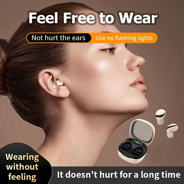Alt view image 13 of 14 - Low Profile Mini Small Invisible Earbuds Wireless Bluetooth Ear Buds for Small Ears Canals Women Kids, Flat Tiny Smallest Micro Discreet Sleep Hidden Headphones Comfortable Earbuds Wireless for Work