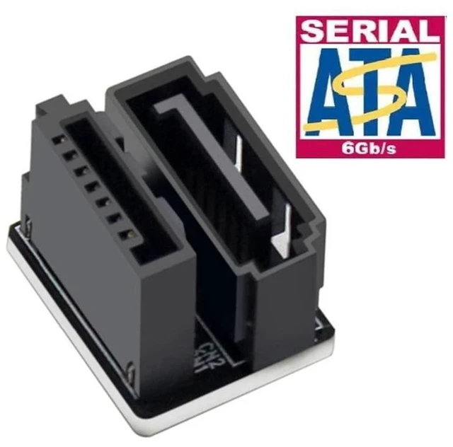 Alt view image 10 of 14 - SATA 7Pin Female to 7Pin Male 360 Degree Angled Adapter for Desktops SSD HDD Mainboard Motherboard