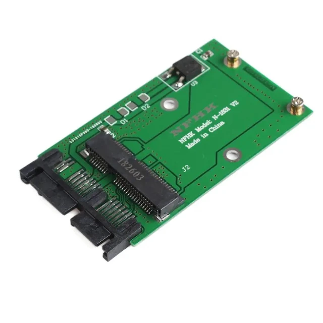 Alt view image 6 of 10 - Mini PCIe PCI-e mSATA 3x5cm SSD to 1.8" Micro SATA Adapter converter card PCI-e 52 Pin Connector