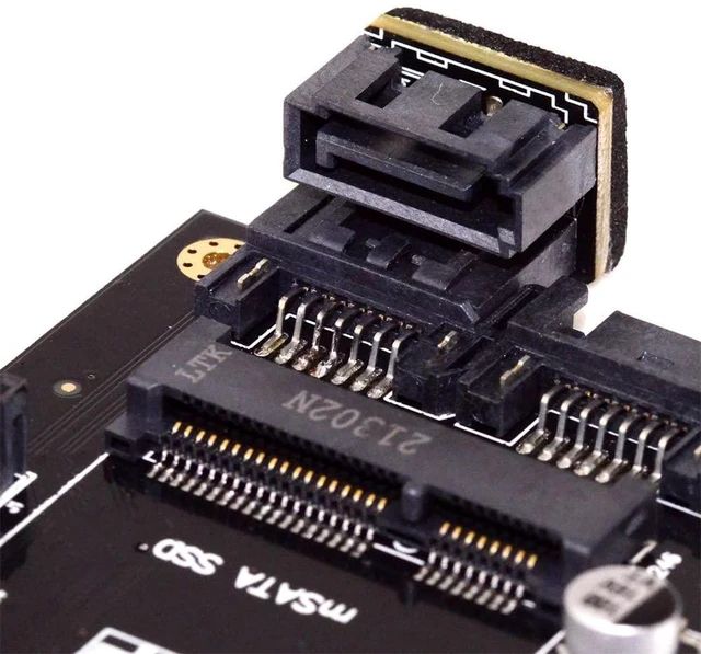 Alt view image 14 of 14 - SATA 7Pin Female to 7Pin Male 360 Degree Angled Adapter for Desktops SSD HDD Mainboard Motherboard