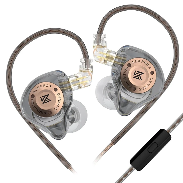 Alt view image 8 of 14 - EDX Pro X in Ear Monitor Headphones, HiFi Stereo IEM, Dynamic Driver Earphones with Detachable Cable, Deep Bass Noise Isolating Earbuds for Singers Musicians Drummers Audiophile (MIC, Grey)