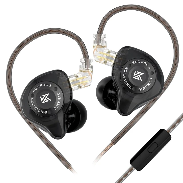Alt view image 8 of 14 - EDX Pro X in Ear Monitor Headphones, HiFi Stereo IEM, Dynamic Driver Earphones with Detachable Cable, Deep Bass Noise Isolating Earbuds for Singers Musicians Drummers Audiophile (MIC, Black)