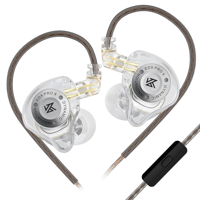 Alt view image 8 of 14 - EDX Pro X in Ear Monitor Headphones, HiFi Stereo IEM, Dynamic Driver Earphones with Detachable Cable, Deep Bass Noise Isolating Earbuds for Singers Musicians Drummers Audiophile (MIC, White)