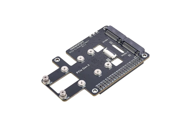 Alt view image 11 of 14 - PCIe to Dual M.2 NVMe SSD HAT+ Adapter for Raspberry Pi 5, Supports 2280/2260/2242/2230 NVMe Drives, PCIe x1 Gen2, NVMe Boot Storage Expansion Board