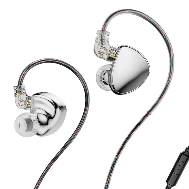 Alt view image 8 of 14 - TRN MT5 Earphone Dual Dynamic Driver in Ear Monitors Headphones (Silver, with mic)