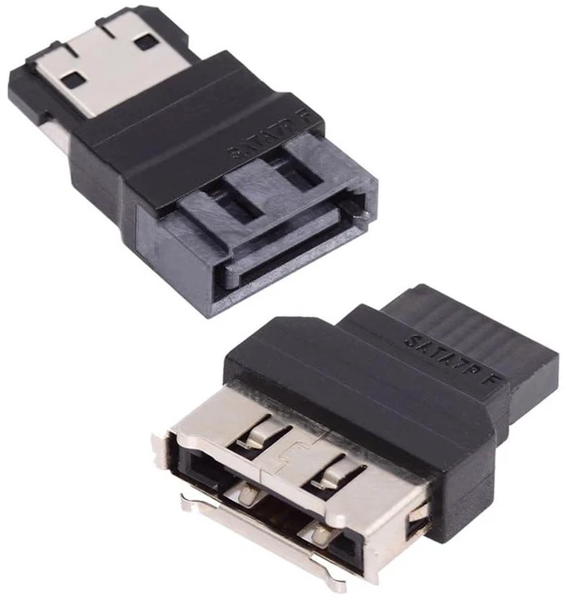 Alt view image 8 of 14 - 2pcs/lot SATA 7Pin Male to ESATA Female & External ESATA to SATA Adapter Extender for SSD Disk