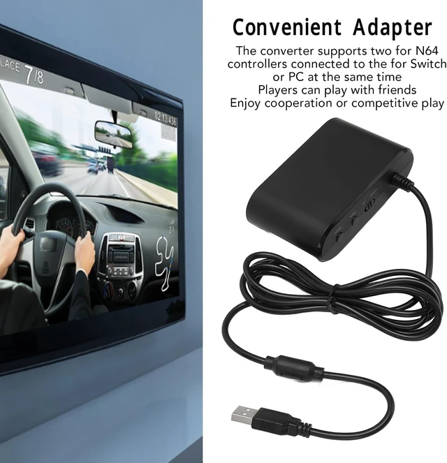 Alt view image 14 of 14 - for N64 Controller Adapter for PC, Game Controller Converter Two for N64 Controllers to for or PC Supports for Home for Turbo 2 in 1 Gamepad Adapter