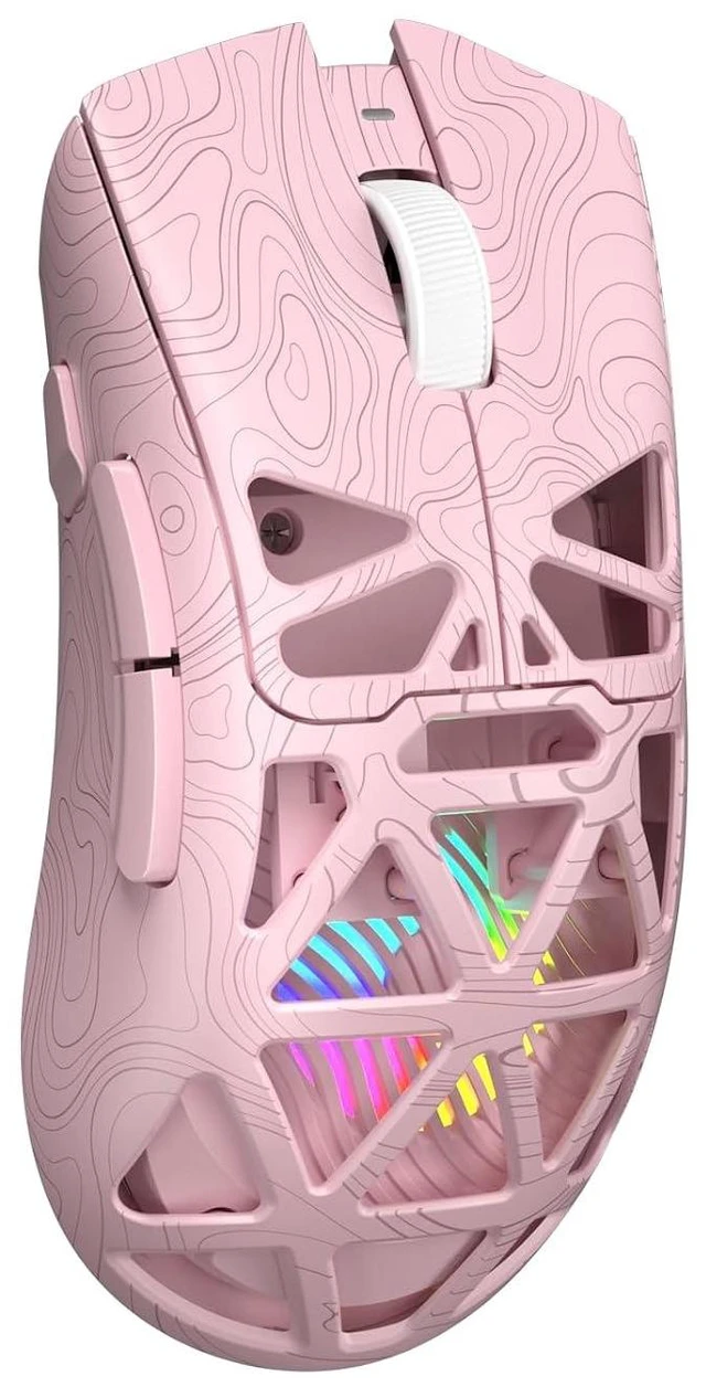 Alt view image 8 of 14 - Aula SC620 Wireless Gaming Mouse, Tri-Mode 2.4GHz/USB-C/BT5.3 Computer Mouse with 12000 DPI, Programmable Macro Gamer Mouse with Rapid Fire Key, RGB Light Gaming Mice for PC/Laptop/Mac (Line Pink)