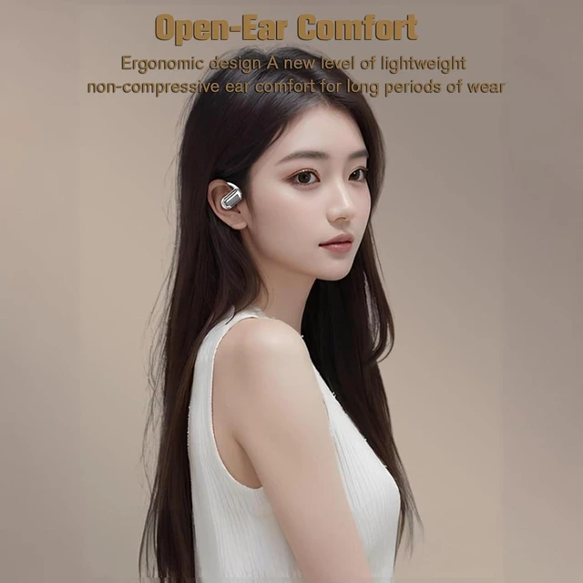Alt view image 8 of 12 - Outer Out of Open Over Ear Earbuds with Touch Screen Outside Ear Outer Out of Open Ear Headphones Wireless Bluetooth Bone Conduction Touchscreen Earbuds Over The Ear Bud