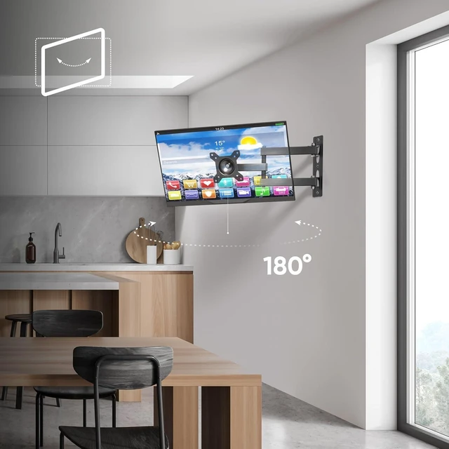 Alt view image 12 of 14 - Small TV Wall Mount for 10-32 Inch Screen up to 33 lbs, Rotating TV Mount Swivel and Tilt Full Motion - 75x75 & 100x100 VESA Monitor Wall Mount Arm/Corner Television Bracket Black