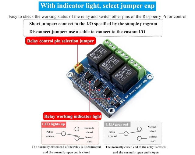 Alt view image 13 of 14 - 3 Channel Relay Board 5A 30V DC Expansion Board Compatible with Raspberry Pi 5/4B/3B+/3B/Zero W/Zero 2W/Pico W/Pico 2W, with Isolated Optocoupler