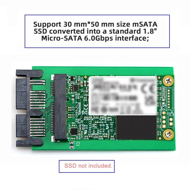 Alt view image 14 of 14 - 50Pin Mini PCI-E mSATA SSD to Micro SATA 7+9P 16Pin PCBA Conveter Adapter 6Gbps PCBA Card Enclosure Without Case