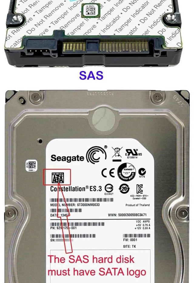 Alt view image 8 of 8 - 2pcs SAS to SATA Converter,SFF-8482 29Pin SAS HDD to Motherboard 22Pin SATA Adapter Angled Card Motherboard Required with SAS Hybrid Controller