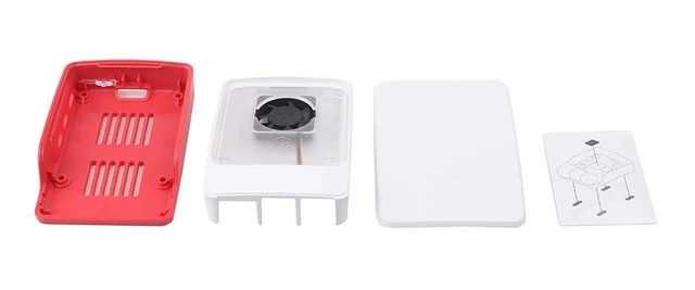 Alt view image 6 of 10 - for Raspberry Pi Official Case Fits Raspberry Pi 5 with Built-in Cooling Fan Red/White Color Precise Openings for Sorts of Connectors