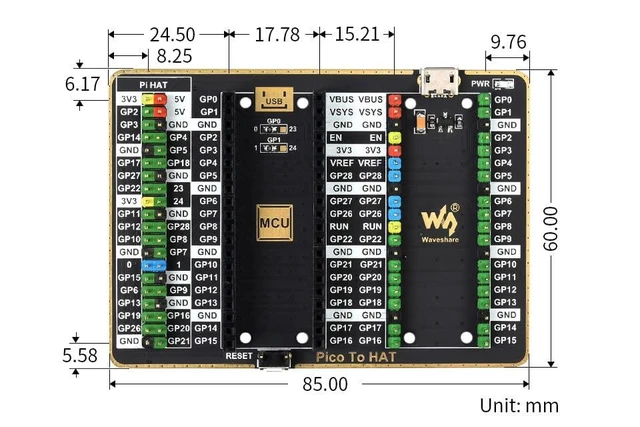 Alt view image 13 of 14 - GPIO Expander for Raspberry Pi Pico,with 1x Raspberry Pi Standard 40PIN Header and 1x Pico 2×20PIN Header,for Connecting Raspberry Pi Hats and Pico Expansion Boards