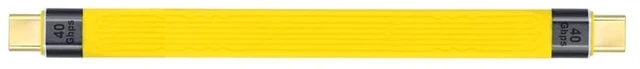 Alt view image 12 of 14 - Yellow Type-C USB-C Male to Male USB4 40Gbps 100W 8K Flat Slim FPC Data Cable for Laptop & Phone 13cm