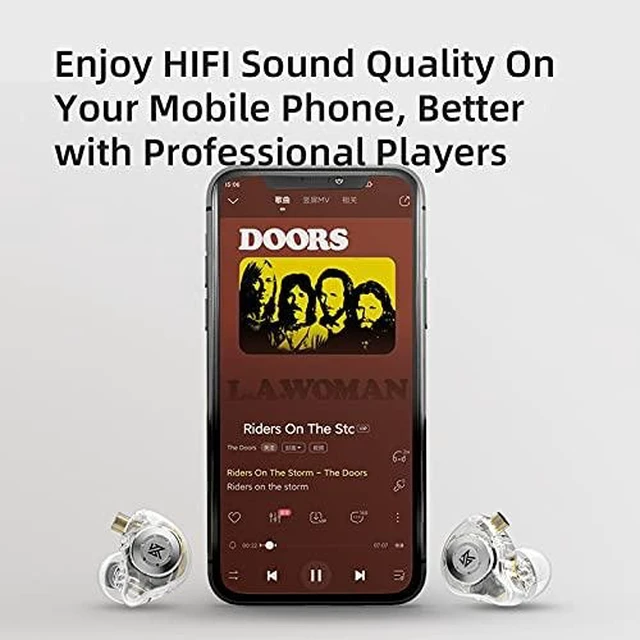 Alt view image 14 of 14 - G.K EDX Pro Upgrade Dual Magnetic Circuit Dynamic In Ear Monitor Headphones HiFi Bass Sports Noise Reduction Headphones (White, No Mic)