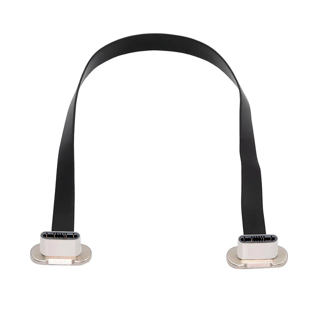 Alt view image 8 of 14 - Same Direction Dual Angled Ultra Slim Flat USB-C Type C to USB-C 90 Degree Angled Connector Power USB2.0 Data Cable 65W Fast Charge Compatible with Laptop Tablet Phone (150mm)