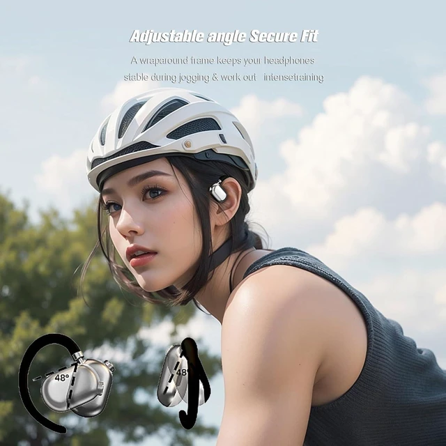 Alt view image 8 of 12 - Over The Ear Open Ear Earbuds Out of Ear Outside Outer Open Ear Headphones Wireless Air Bone Conduction Earbuds Outer Outside Ear Bone Conduction Headphones Out of Ear