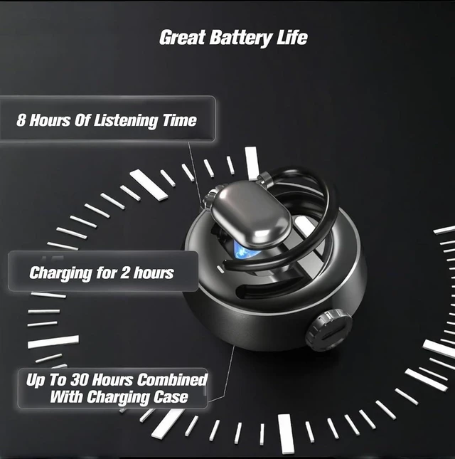Alt view image 12 of 12 - Over The Ear Open Ear Earbuds Out of Ear Outside Outer Open Ear Headphones Wireless Air Bone Conduction Earbuds Outer Outside Ear Bone Conduction Headphones Out of Ear