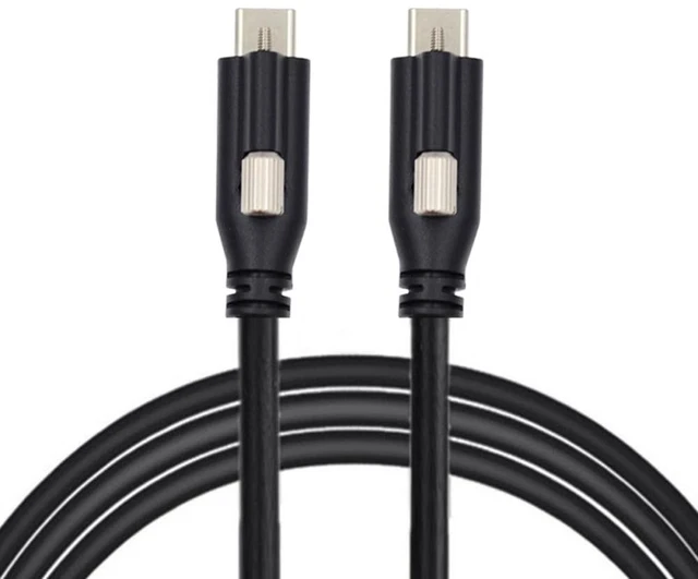 Alt view image 8 of 14 - Locking USB 3.1 Type-C to Locking USB-C 10Gbps Data Power Cable for Camera with Single Panel Mount Screw Connector 2M