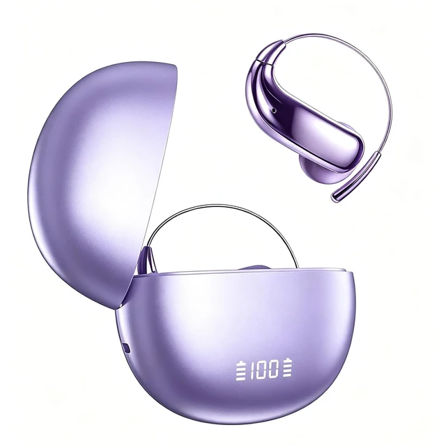 Alt view image 8 of 14 - Semi Open Over Ear Earbuds Wireless Bluetooth Semi Open Ear Headphones Air Conduction Earbuds with Over Ear Hooks Open Ear Buds Out of Ear Headphones