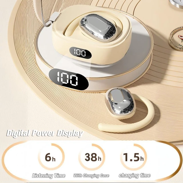 Alt view image 12 of 12 - Out of Ear Open Ear Earbuds Over The Ear Outside Outer Open Ear Headphones Wireless Air Bone Conduction Earbuds Outer Outside Ear Bone Conduction Headphones Out of Ear Over The Ear Buds