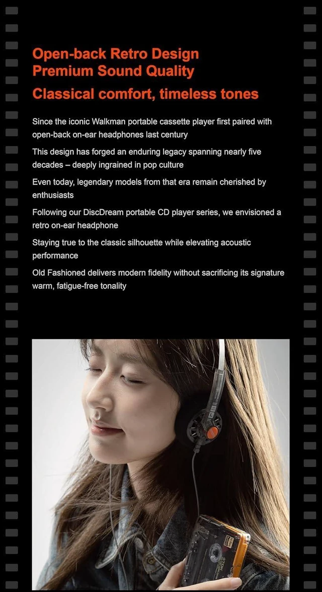 Alt view image 12 of 14 - Moondrop Old Fashioned 40mm On Ear Headphone with 0.78mm 2pin Open Back Headphone (3.5mm Jack)