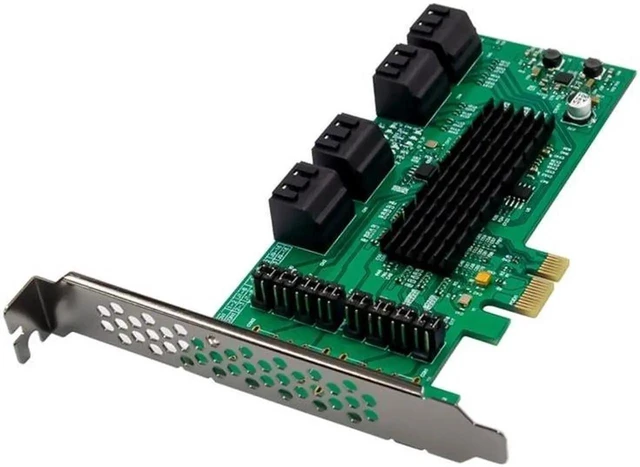 Alt view image 12 of 12 - 8 Port Sata 3 PCI Express Expansion Card PCI-E Sata Controller PCIe 1X to Sata III 6Gb Adapter Add On Cards For HDD SSD