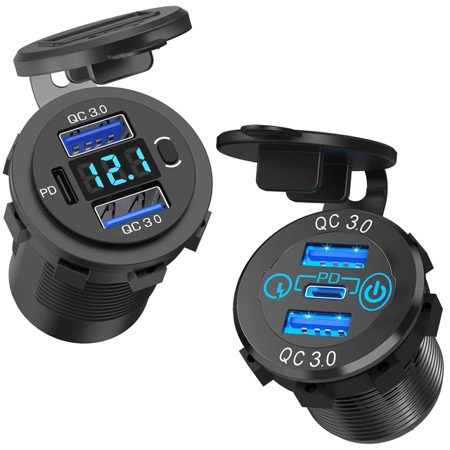 Alt view image 2 of 2 - 12V USB C Car Charger Socket Qidoe 65W PD 12V USB Outlet for Laptop