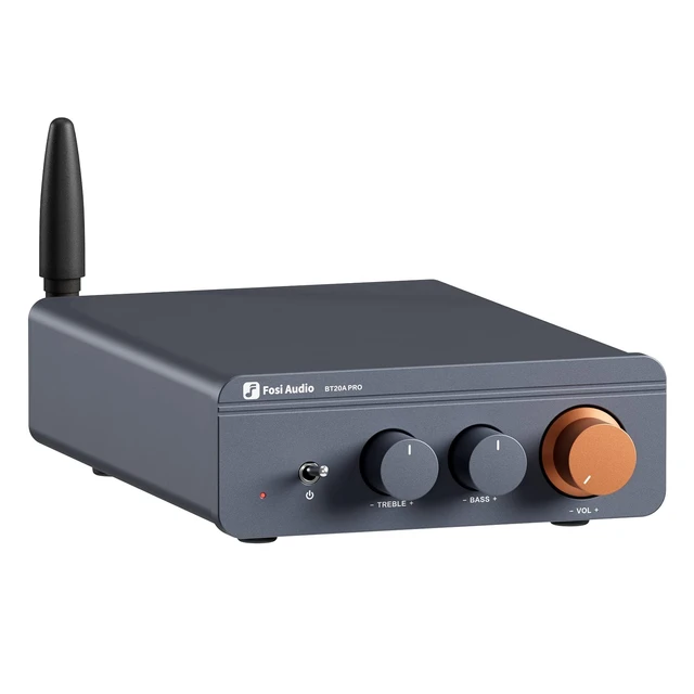 Alt view image 8 of 14 - BT20A Pro Bluetooth 5.0 Amplifier, 300W x2 Wireless Amp, TPA3255 2 Channel Mini Class D Integrated Home Audio Outdoor Stereo Receiver with Bass Treble Control for Passive Speakers