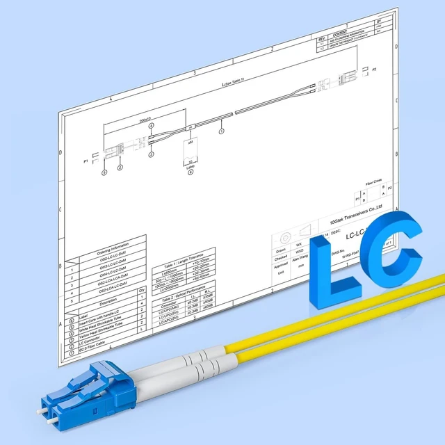 Alt view image 14 of 14 - LC to LC Fiber Patch Cable Single Mode Duplex - 50m(164ft) - OS2 Fiber Optic Cable Cord Jumper- LSZH 9/125m, 10Gb/Gigabit, SMF, Yellow