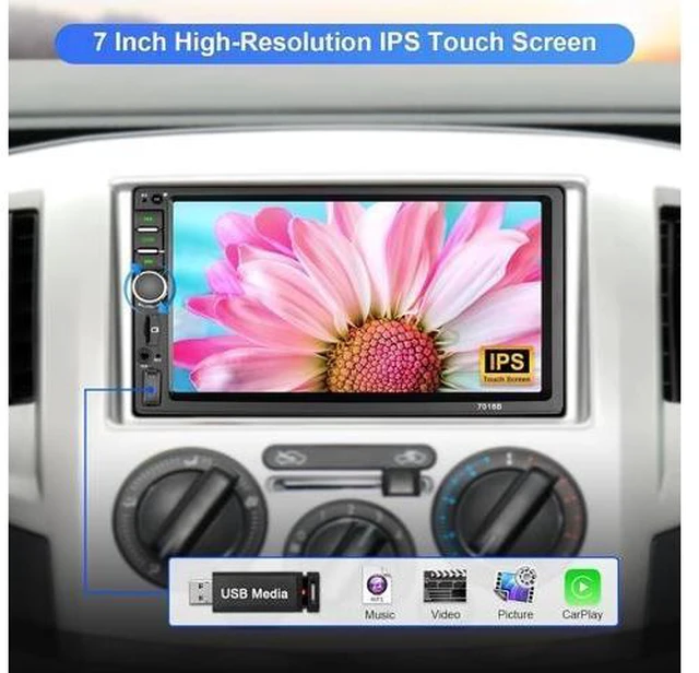 Alt view image 10 of 14 - Double Din Car Stereo Wireless Apple CarPlay Wireless Android Auto, 7 Inch Touchscreen Double Din Radio with Mirror Link,Bluetooth, Backup Camera, SWC/FM/USB/AUX