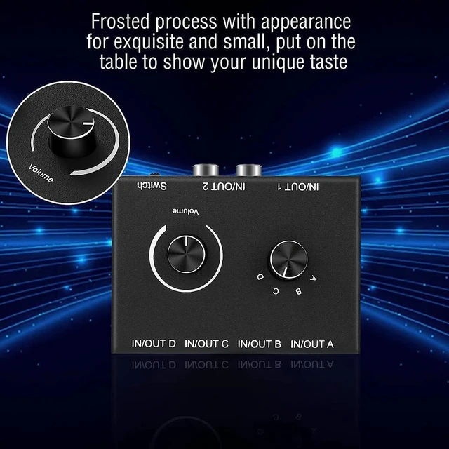Alt view image 12 of 12 - 4 Channel 3.5mm Stereo Audio Switch 4x1 Bi-directional 3.5mm R/L Audio Switcher Splittrt Stereor 4 in 1 out/1 in 4 out Converter