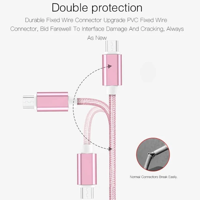 Alt view image 7 of 10 - 0.25m 1m 2m USB C Micro Type C Cable For iPhone X 6 7 8 Plus S9 S10 Pro mi 10 Android Charging Kable