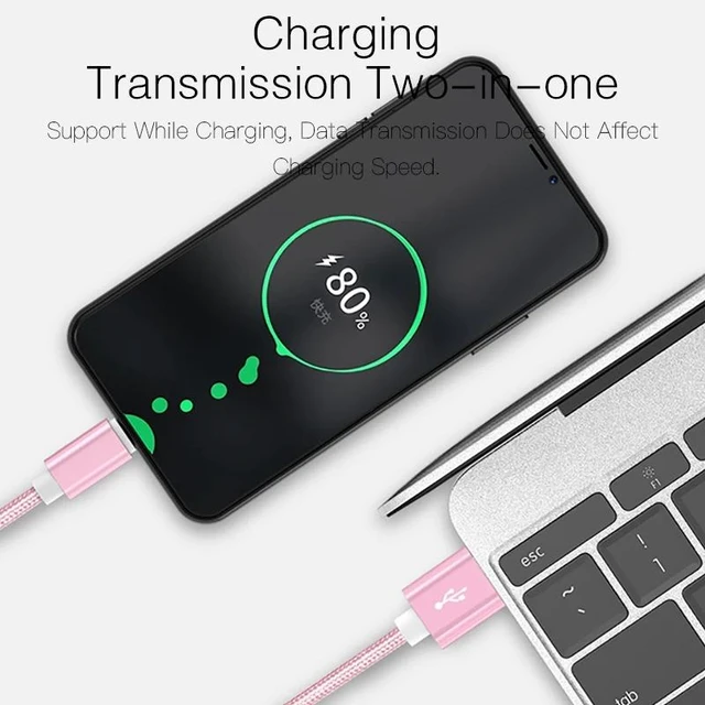 Alt view image 8 of 10 - 0.25m 1m 2m USB C Micro Type C Cable For iPhone X 6 7 8 Plus S9 S10 Pro mi 10 Android Charging Kable