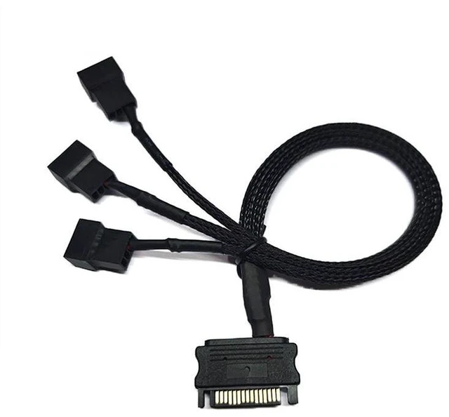 Alt view image 8 of 10 - 1Pcs 30cm SATA 1 To 3 4-Pin Power Cable PC Computer Cooling Fan Splitter Hub Converter Adapter Extension Wire Cord