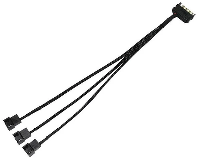 Alt view image 9 of 10 - 1Pcs 30cm SATA 1 To 3 4-Pin Power Cable PC Computer Cooling Fan Splitter Hub Converter Adapter Extension Wire Cord
